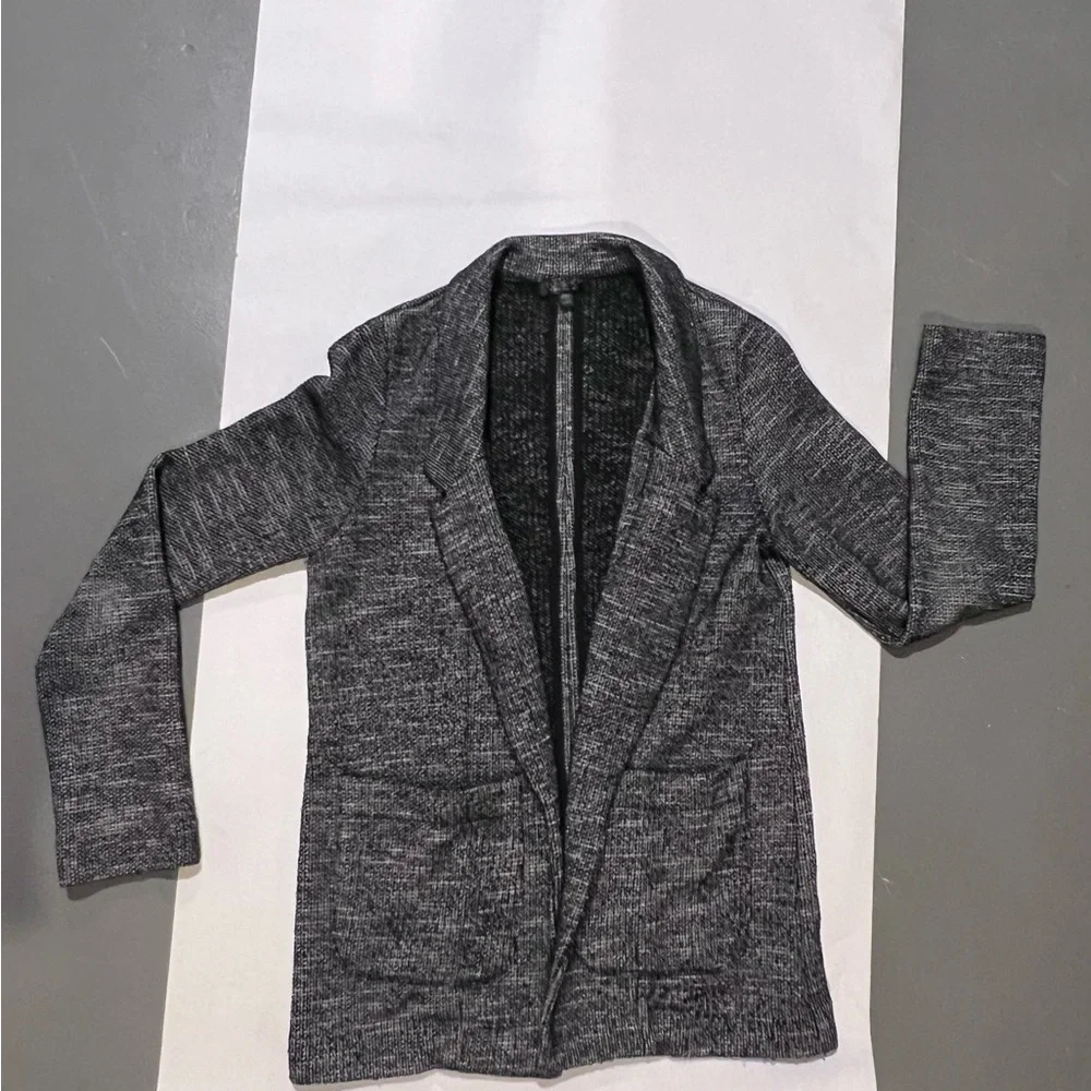 TOPSHOP Gray Open-Front Knit Blazer - Picture 1 of 5